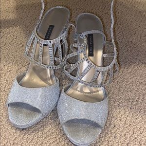 Only worn once hem bedazzled heels